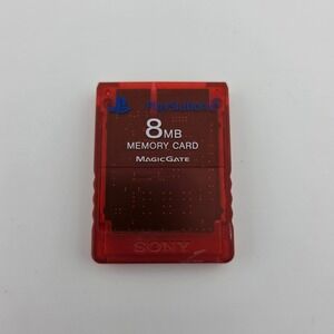 Sony PlayStation 2 PS2 Red 8 MB Memory Card MagicGate SCPH-10020 Tested